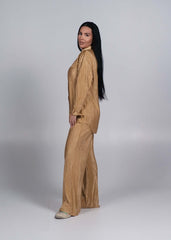 Compleu Allure satinat plisat 2 piese Sia House pentru femei elegante