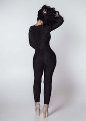 Salopeta lycra cu cristale și pene Bling Obsession by Sia House Sia House pentru femei elegante