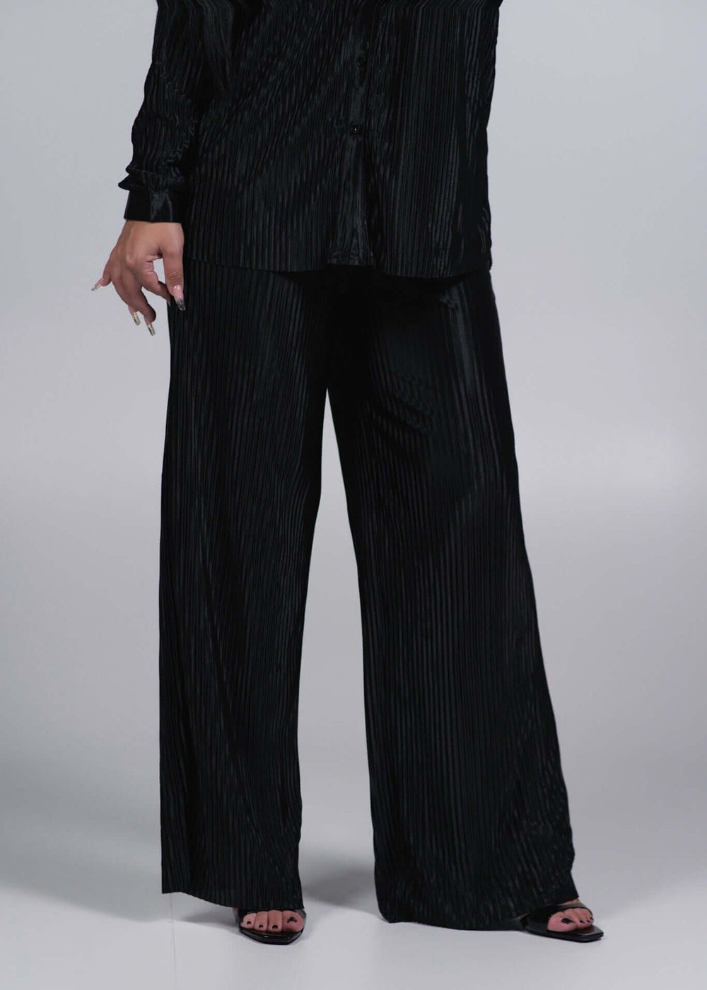 Compleu Allure satinat plisat 2 piese Sia House pentru femei elegante