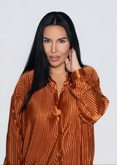 SIA Allure - compleu satinat plisat 2 piese