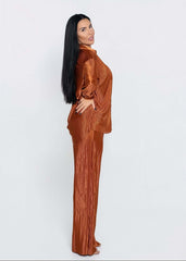 SIA Allure - compleu satinat plisat 2 piese