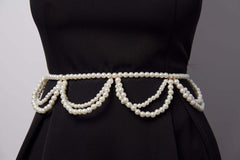 Curea Linda cu perle și metal auriu - Sia House Sia House pentru femei elegante