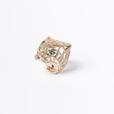 Inel Panther Power Gold din oțel inoxidabil placat - Sia House