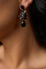 Cercei Yvette cu cristale negre și gri Sia House pentru femei elegante