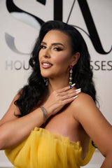 Cercei Riana eleganți cu cristale multicolore Sia House pentru femei elegante