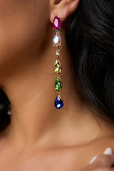 Cercei Riana eleganți cu cristale multicolore Sia House pentru femei elegante