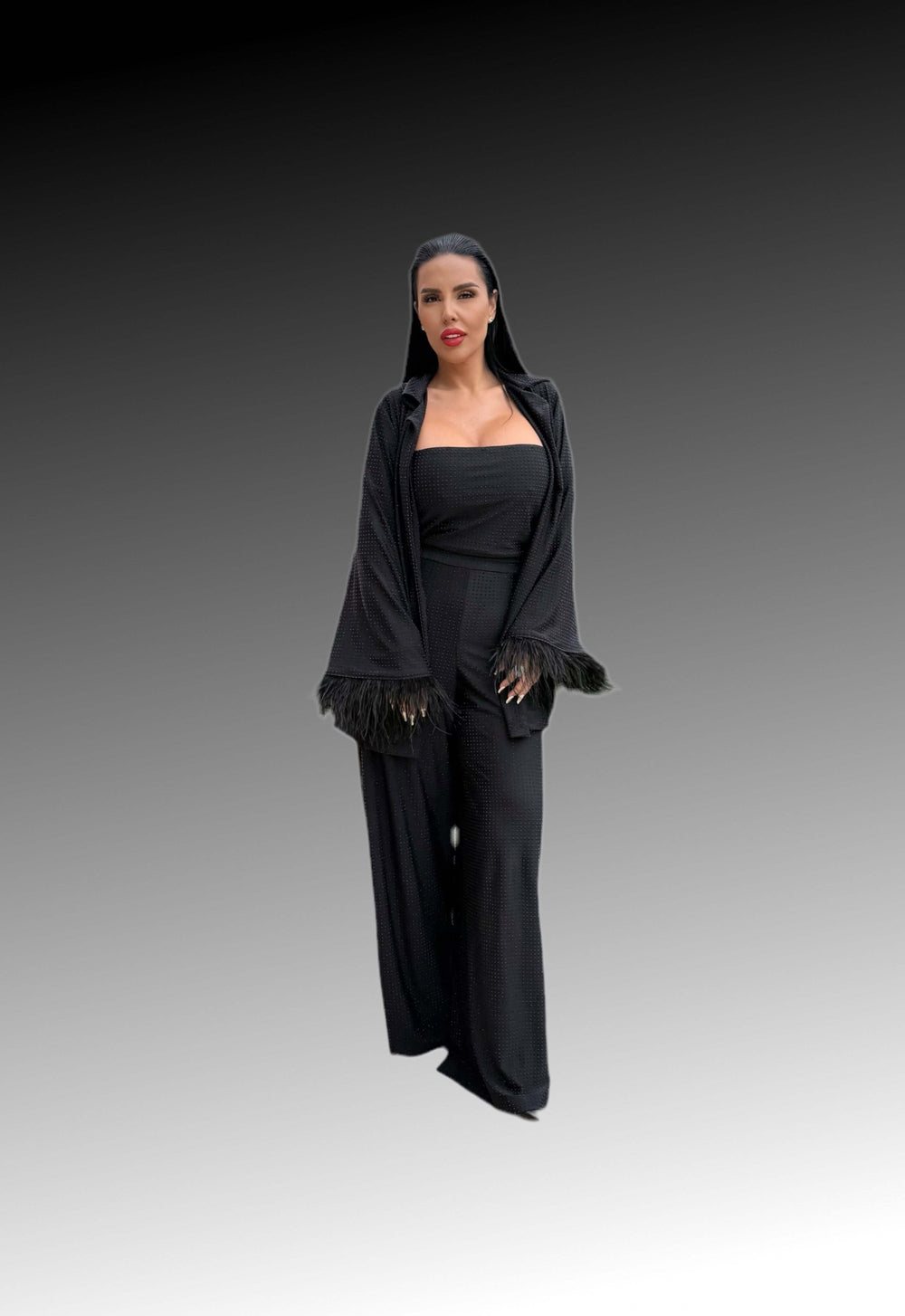 Compleu lycra cristale Bling Miray - set 3 piese elegant Sia House Sia House pentru femei elegante