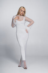 Rochie plasă cu cristale și pene Bling Diva - Sia House Sia House pentru femei elegante