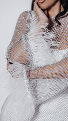 Rochie plasă cu cristale și pene Bling Diva - Sia House