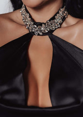 Rochie Bling Enchant - lungă mătase cu bijuterie