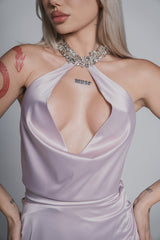 Rochie mini mătase cu bijuterie Bling Enchant by Sia House