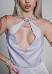 Rochie Bling Enchant mini - mătase cu bijuterie