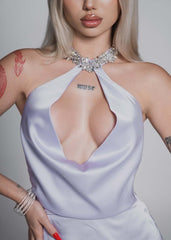 Rochie Bling Enchant mini - mătase cu bijuterie