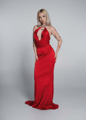 Rochie Bling Enchant - lungă mătase cu bijuterie