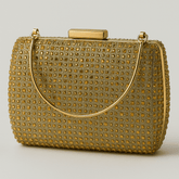 Clutch auriu cu cristale geometrice Sia House pentru femei elegante