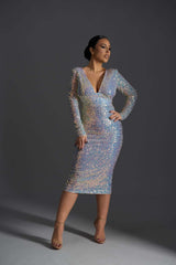 Rochie Midi Savage Pearl cu Paiete Multicolore - Sia House Sia House pentru femei elegante