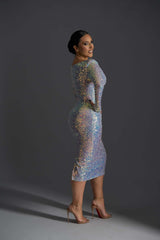 Rochie Midi Savage Pearl cu Paiete Multicolore - Sia House Sia House pentru femei elegante