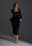 Rochie Midi Velvet Sinner din Catifea Neagră - Sia House Sia House pentru femei elegante