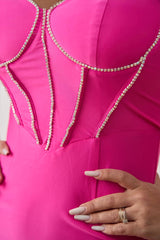Rochie Mirabelle de seară din lycra roz intens - Sia House Sia House pentru femei elegante