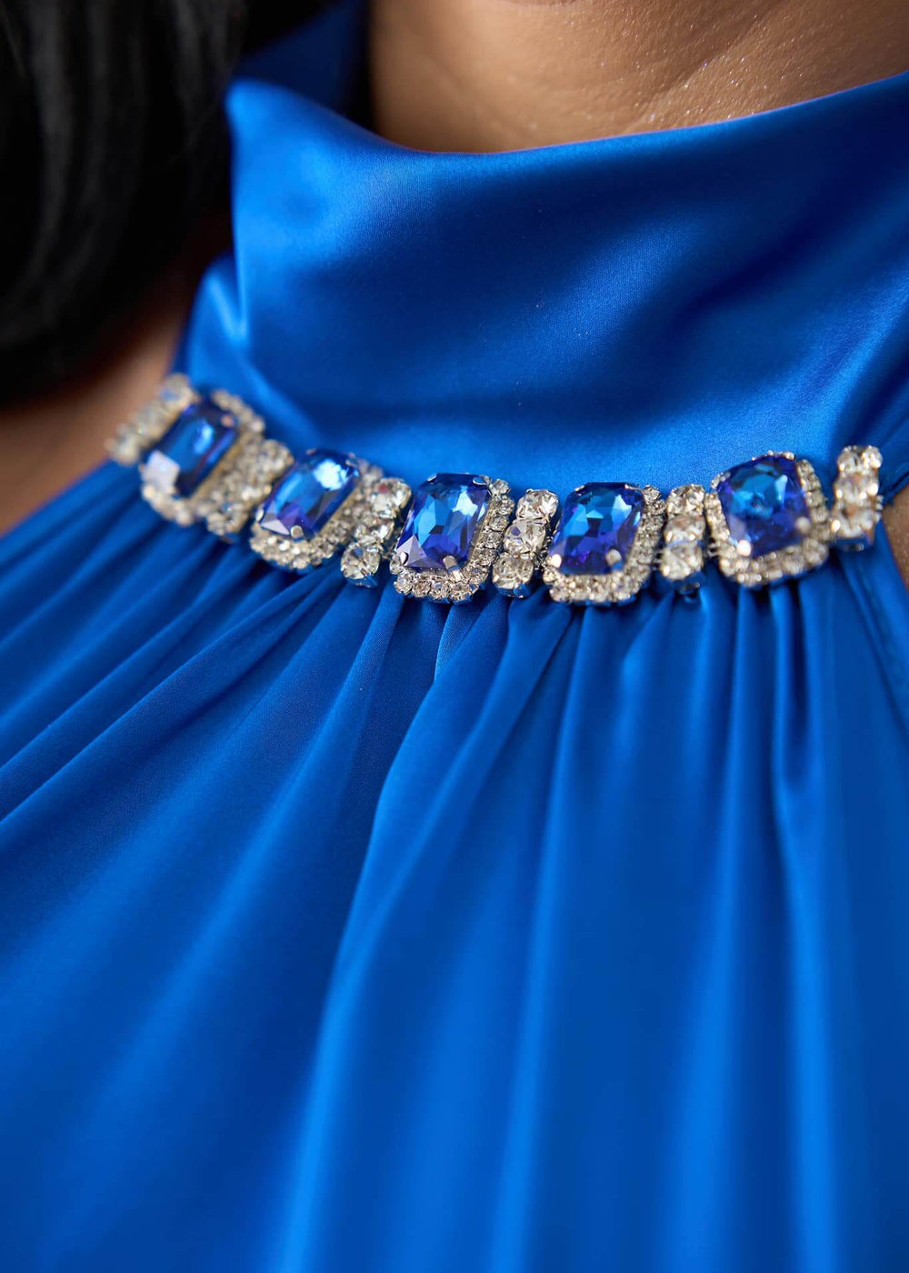 Rochie Alia - Eleganță Satinată Albastru Electric Sia House Sia House pentru femei elegante