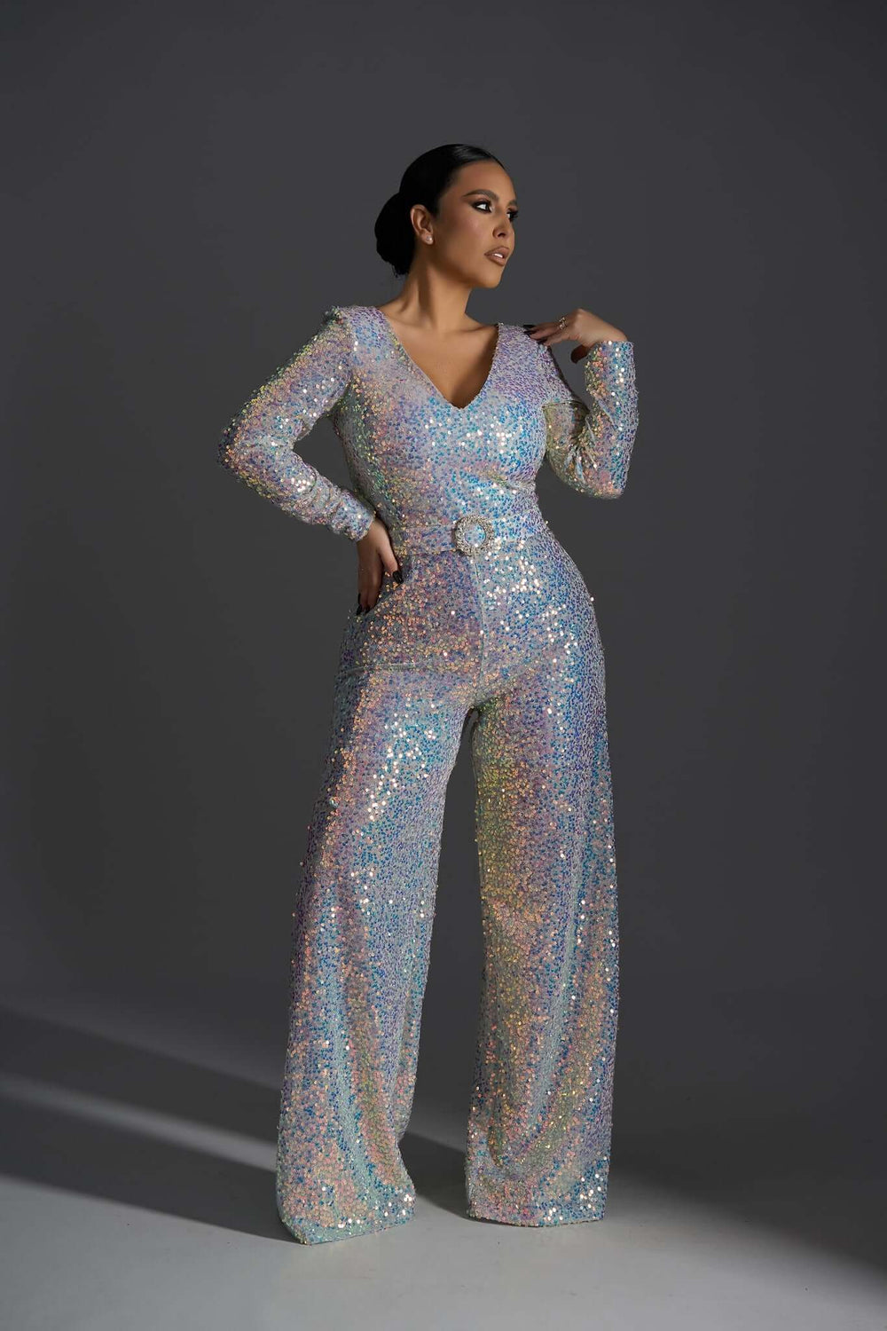 Cosmic Spark - Salopetă elegantă cu paiete multicolore Sia House Sia House pentru femei elegante