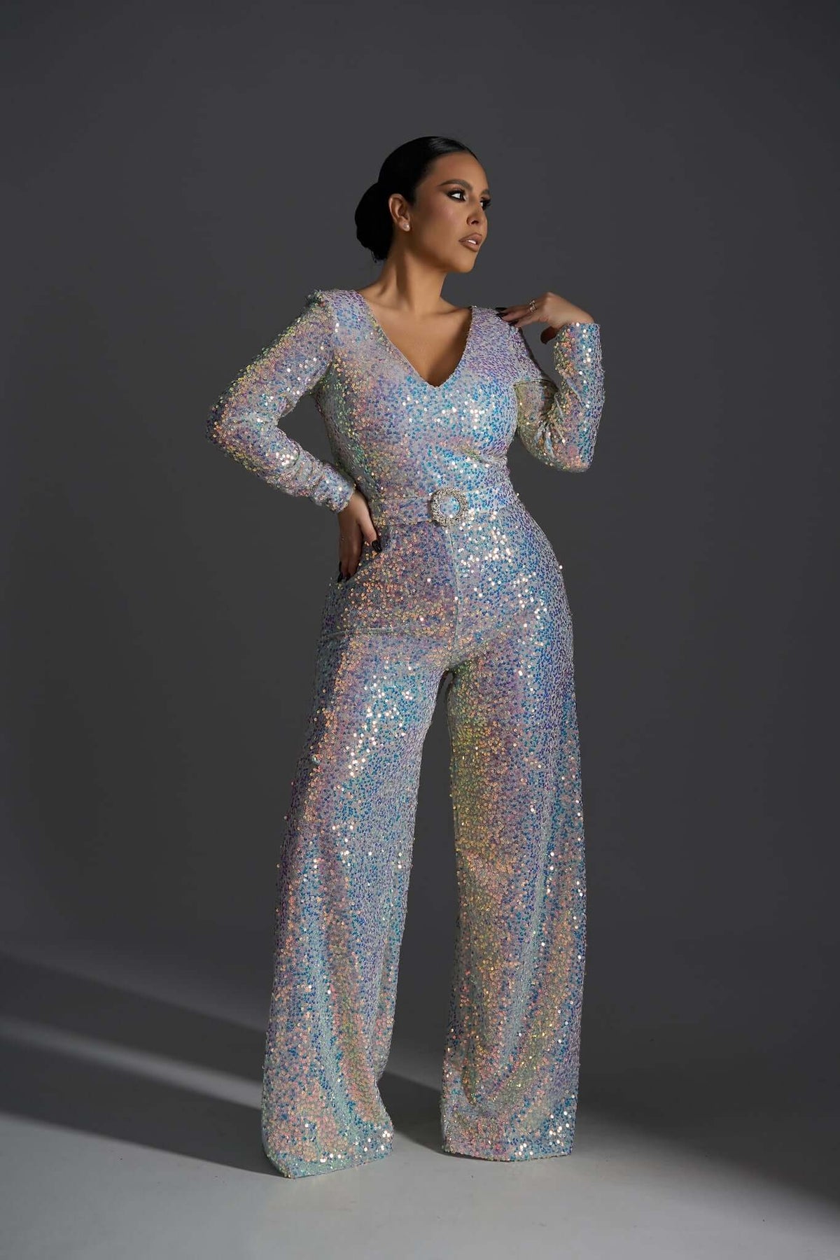 Cosmic Spark - Salopetă elegantă cu paiete multicolore Sia House Sia House pentru femei elegante