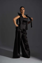 Salopeta Stiletto Kiss elegantă din tafta neagră - Sia House Sia House pentru femei elegante