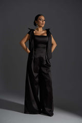 Salopeta Stiletto Kiss elegantă din tafta neagră - Sia House Sia House pentru femei elegante