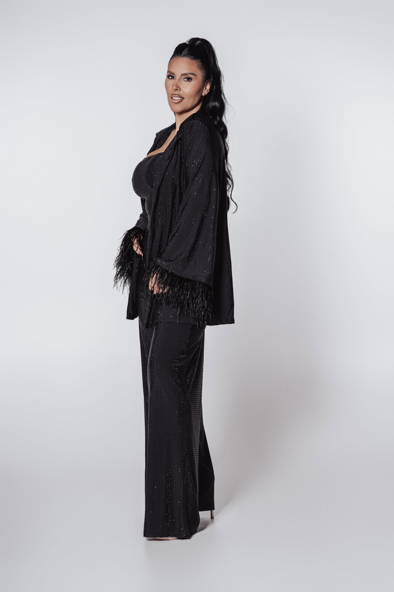 Compleu lycra cristale Bling Miray - 3 piese
