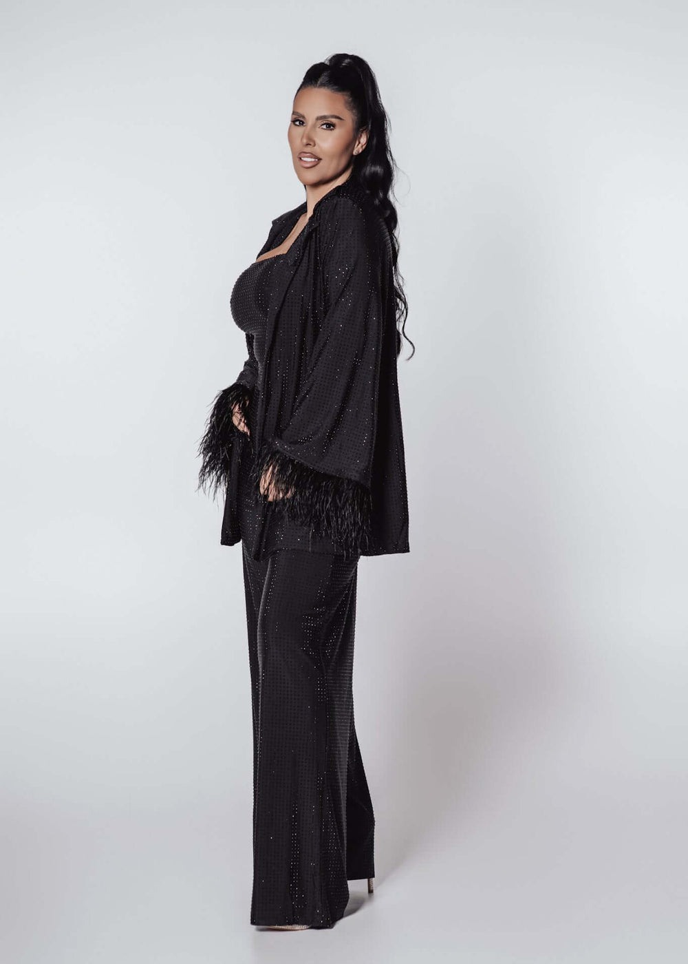 Compleu lycra cristale Bling Miray - set 3 piese elegant Sia House Sia House pentru femei elegante