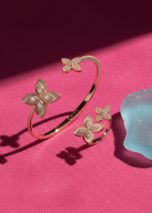 Set Brățară + Inel Floral Embrace – Bijuterii Sia House