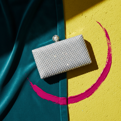 Clutch Elegant Argintiu cu Cristale - Geanta Plic Seara | Sia House