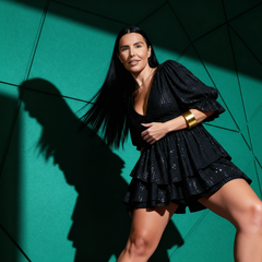 Salopeta Eleganta Dama Crystal Glow cu Cristale - Rochie Seara | Sia House