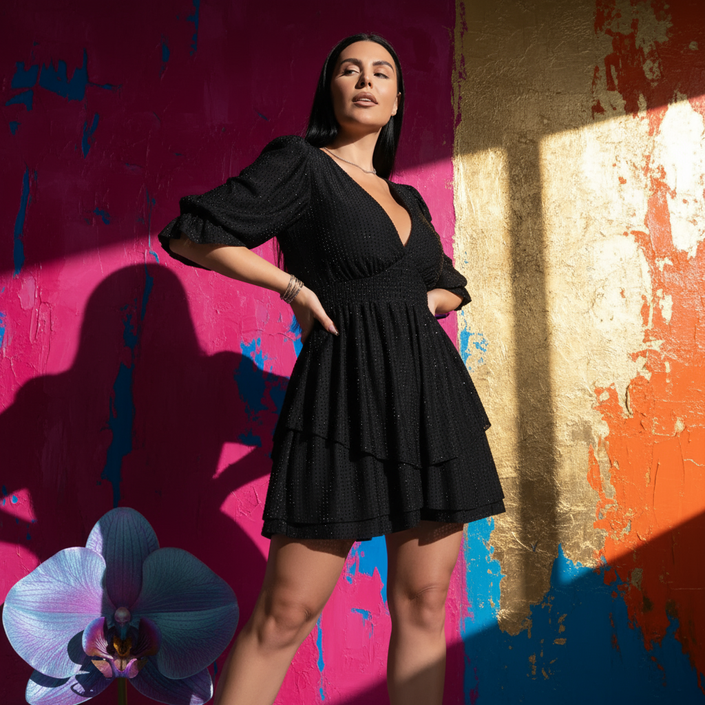 Salopeta Eleganta Dama Crystal Glow cu Cristale - Rochie Seara | Sia House
