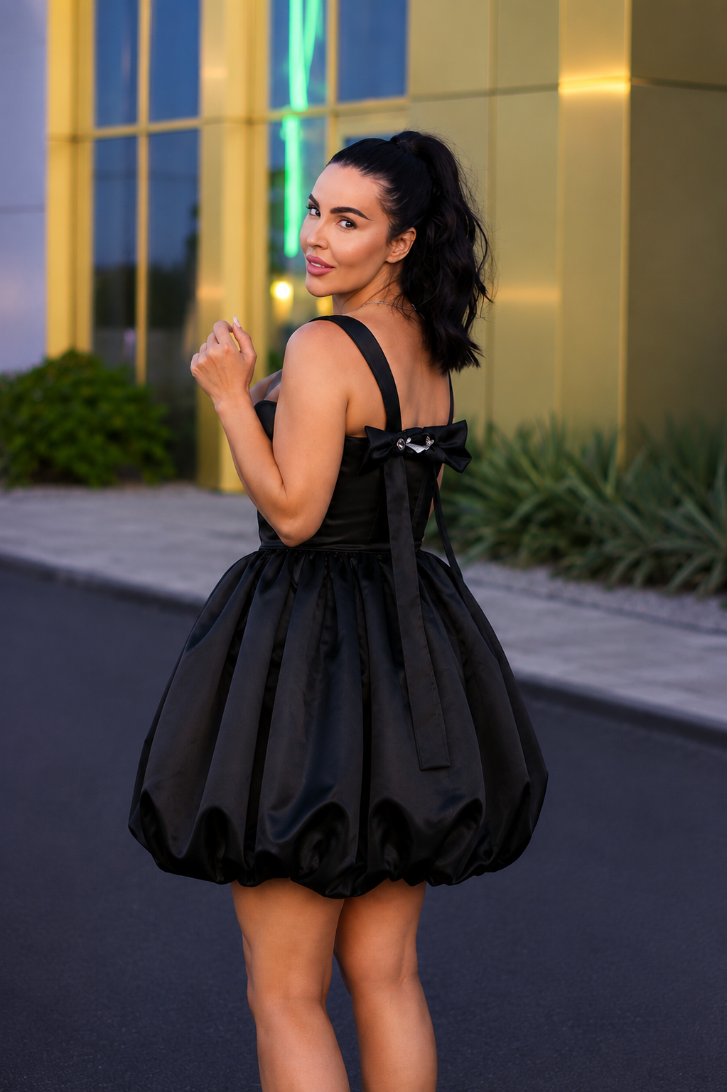 Baby Boo – Rochie mini bubble cu fundițe la spate Imagine secundară a produsului