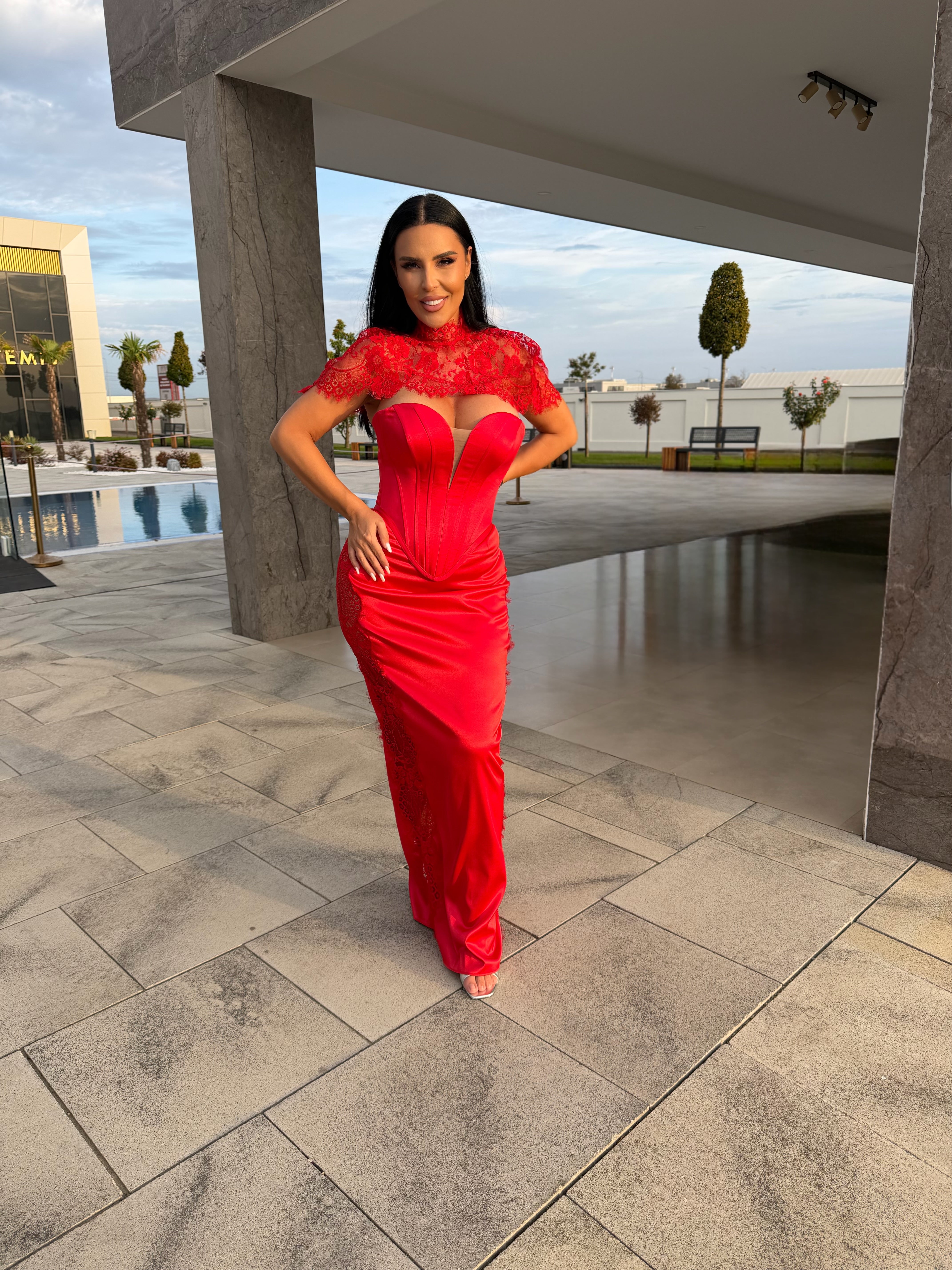 Rochie satin dantela si corset - MADAME Imagine secundară a produsului
