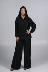 Compleu Allure satinat plisat 2 piese
