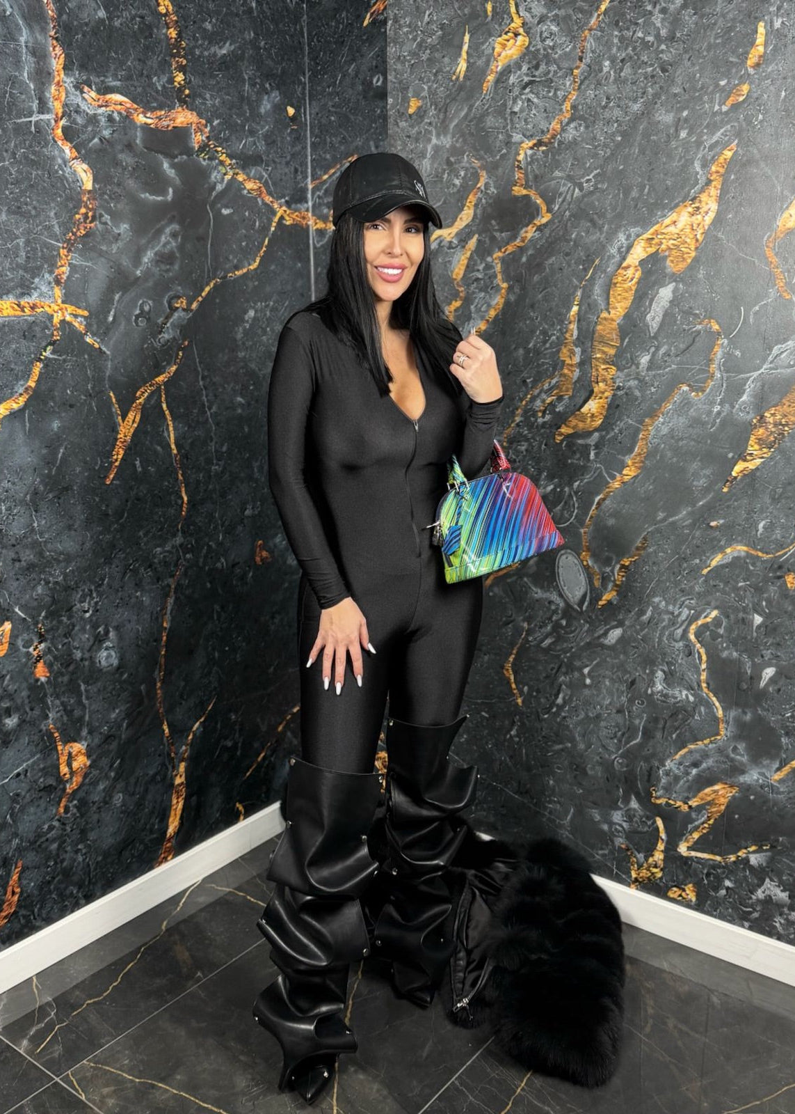 Sia Salopeta lycra modelatoare cu fermoar - "VENOM" jumpsuit Imagine secundară a produsului