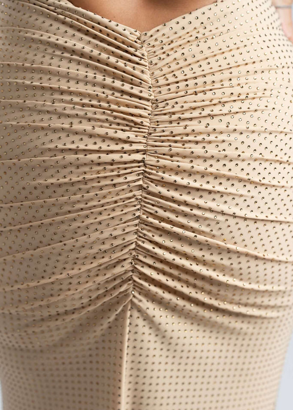 Rochie lycra cristale derapaj și decolteu V - SERENNE