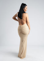 Rochie lycra cristale derapaj și decolteu V - SERENNE