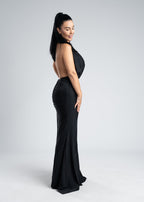 Rochie lycra cristale derapaj și decolteu V - SERENNE