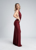 Rochie lycra cristale derapaj și decolteu V - SERENNE