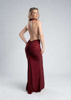 Rochie lycra cristale derapaj și decolteu V - SERENNE