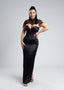 Rochie satin dantela si corset - DONNA