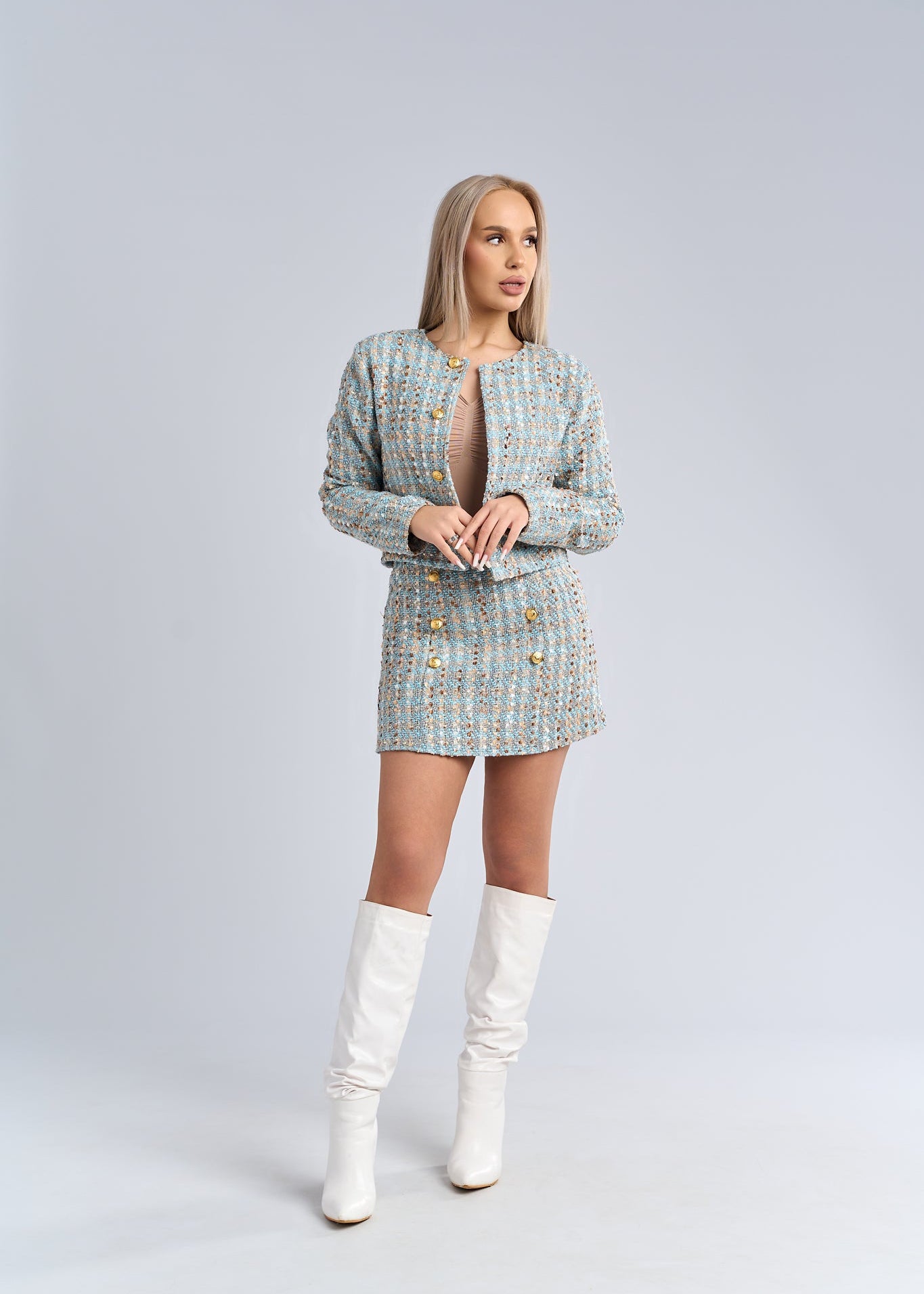 Sacou & fustă din țesătură tip Chanel - "PARIS MUSE"