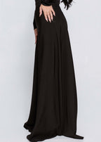 Pantaloni SIA Wide Pants negri, talie înaltă, croială amplă tip palazzo, linie fluidă și elegantă pentru ținute feminine