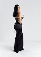 Rochie lunga cu corset & detalii transparente, SIA That Girl, eleganta si sexy