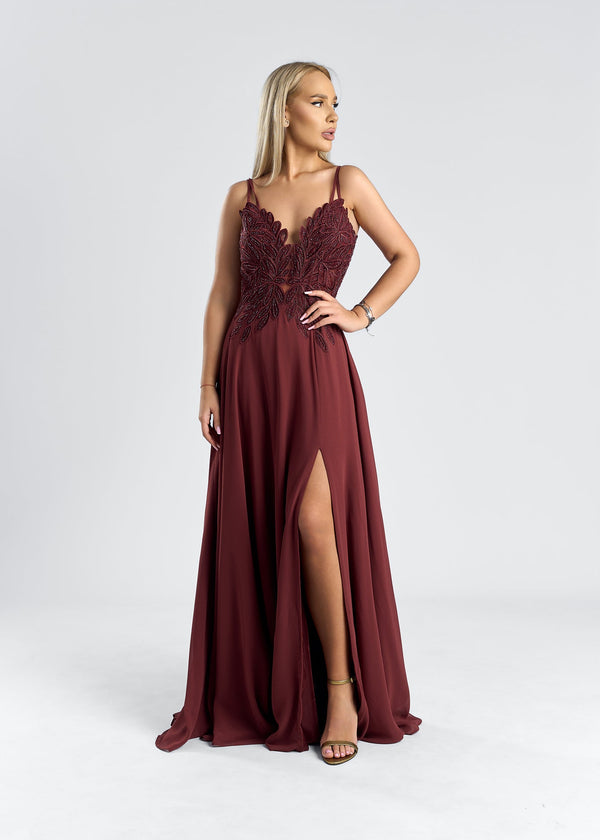 rochie din voal si dantela cu aplicatii - "SCARLET" desire dress, rochie eleganta cu detalii rafinate