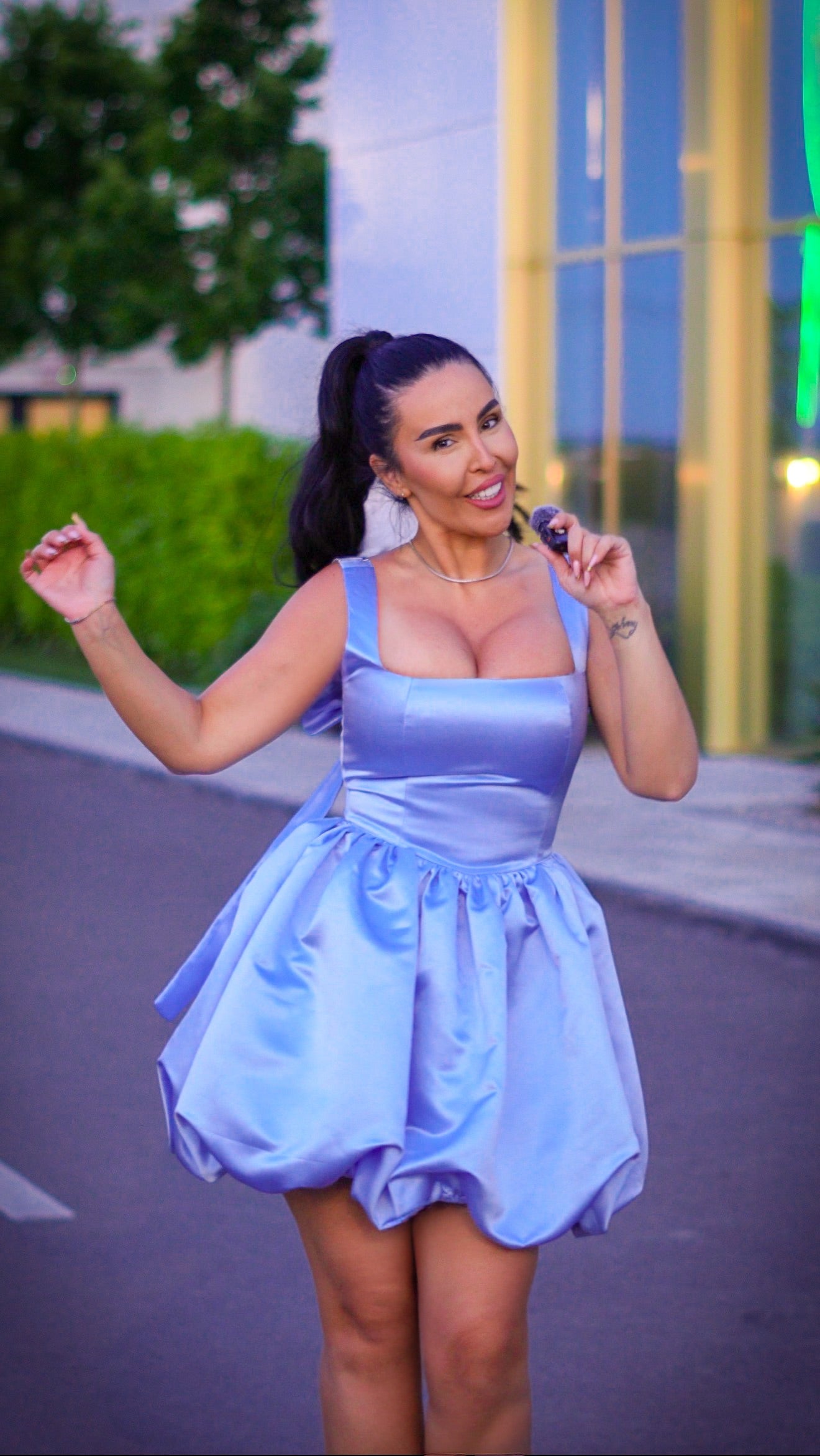 Baby Boo – Rochie mini bubble cu fundițe la spate