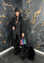 Sia Salopeta lycra modelatoare cu fermoar - "VENOM" jumpsuit